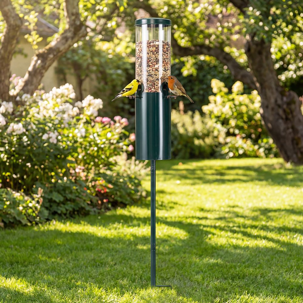 Squirrel Proof Bird Feeder with Pole Mount & Baffle