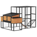 105" Large Chicken Coop, Walk-in Wooden Hen House for 7-12 Hens, Poultry Cage Chicken House with Run, 2 Nesting Boxes