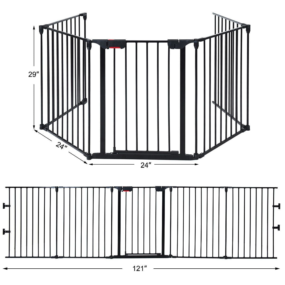 Versatile 5-Panel Safety Gate: Play Yard, Fireplace Fence & Baby Barrier