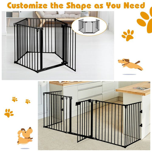 115 Inch Length 5 Panel Adjustable Wide Fireplace Fence