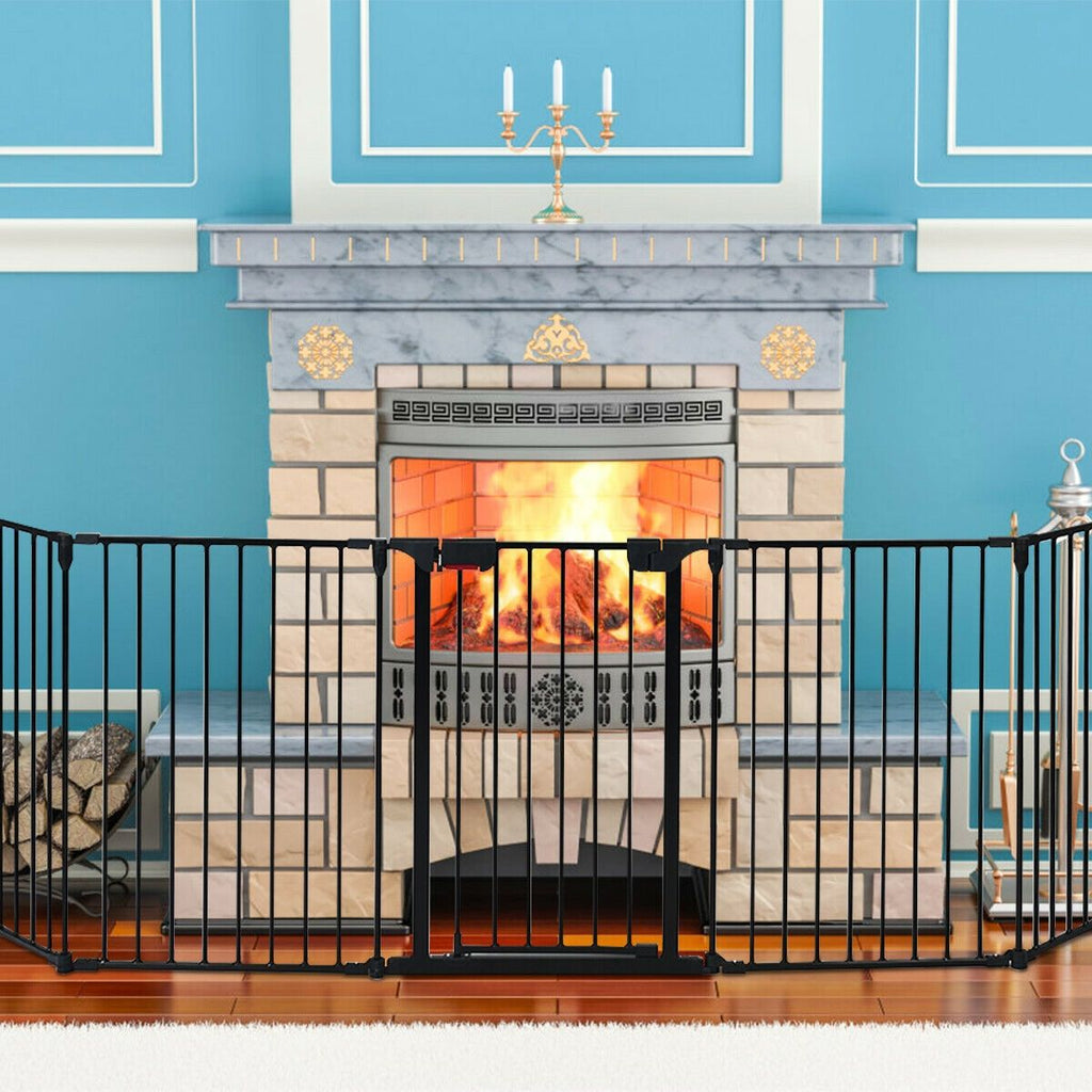 Versatile 5-Panel Safety Gate: Play Yard, Fireplace Fence & Baby Barrier