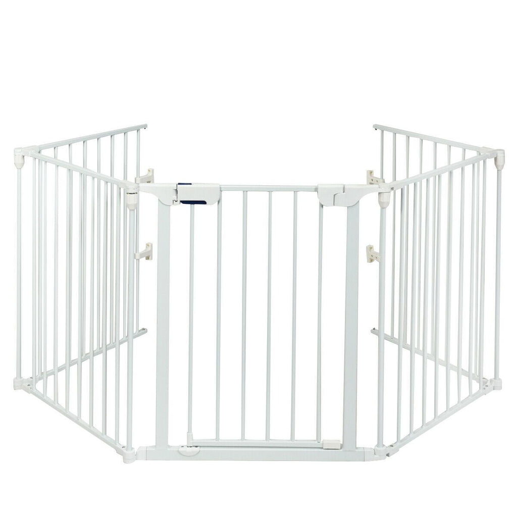 Versatile 5-Panel Safety Gate: Play Yard, Fireplace Fence & Baby Barrier
