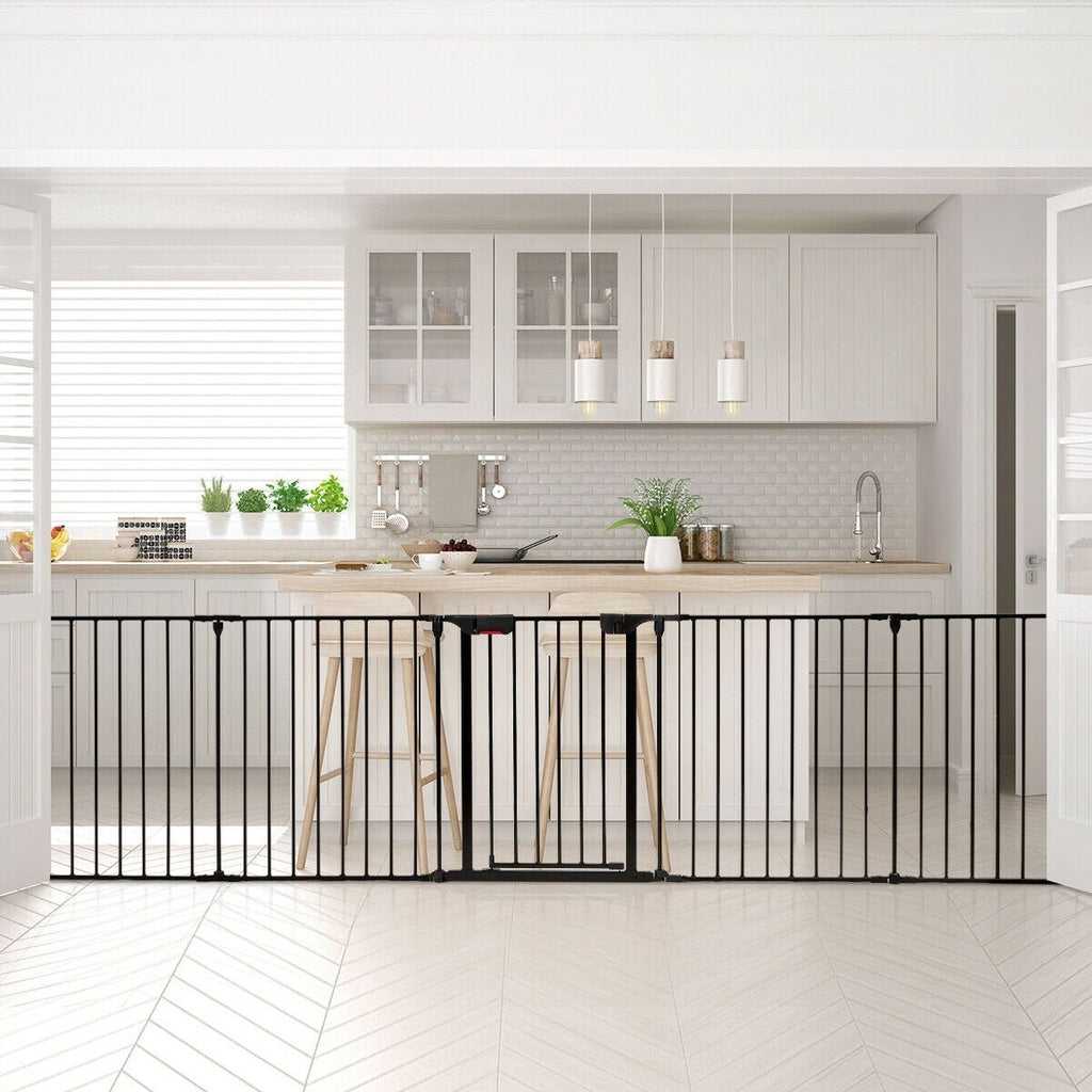 Versatile 5-Panel Safety Gate: Play Yard, Fireplace Fence & Baby Barrier