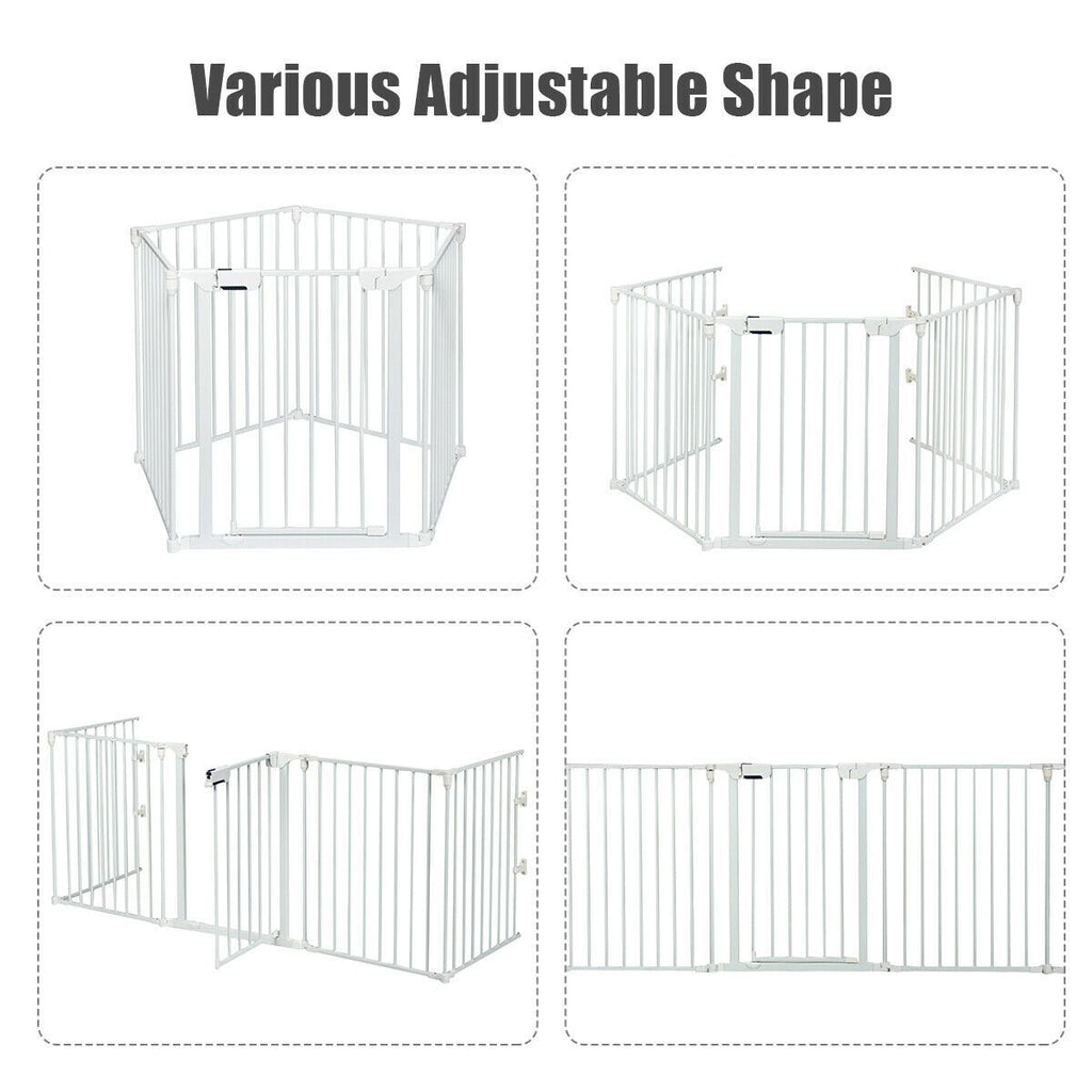 Versatile 5-Panel Safety Gate: Play Yard, Fireplace Fence & Baby Barrier