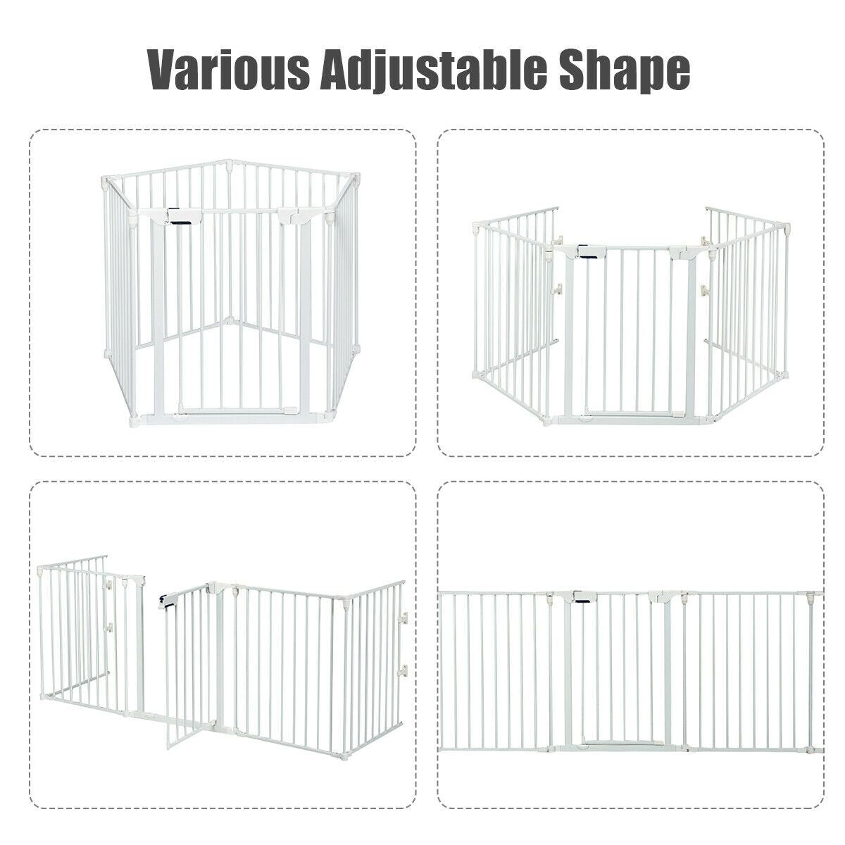 Versatile 5-Panel Safety Gate: Play Yard, Fireplace Fence & Baby Barrier