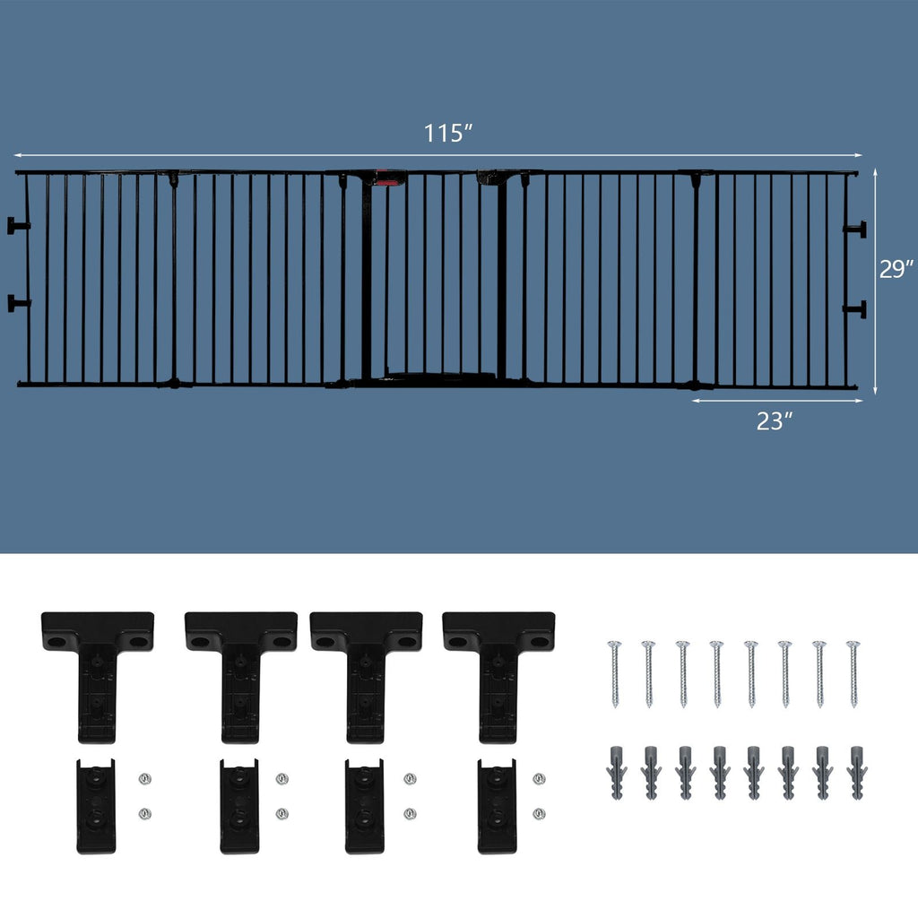 Versatile 5-Panel Safety Gate: Play Yard, Fireplace Fence & Baby Barrier