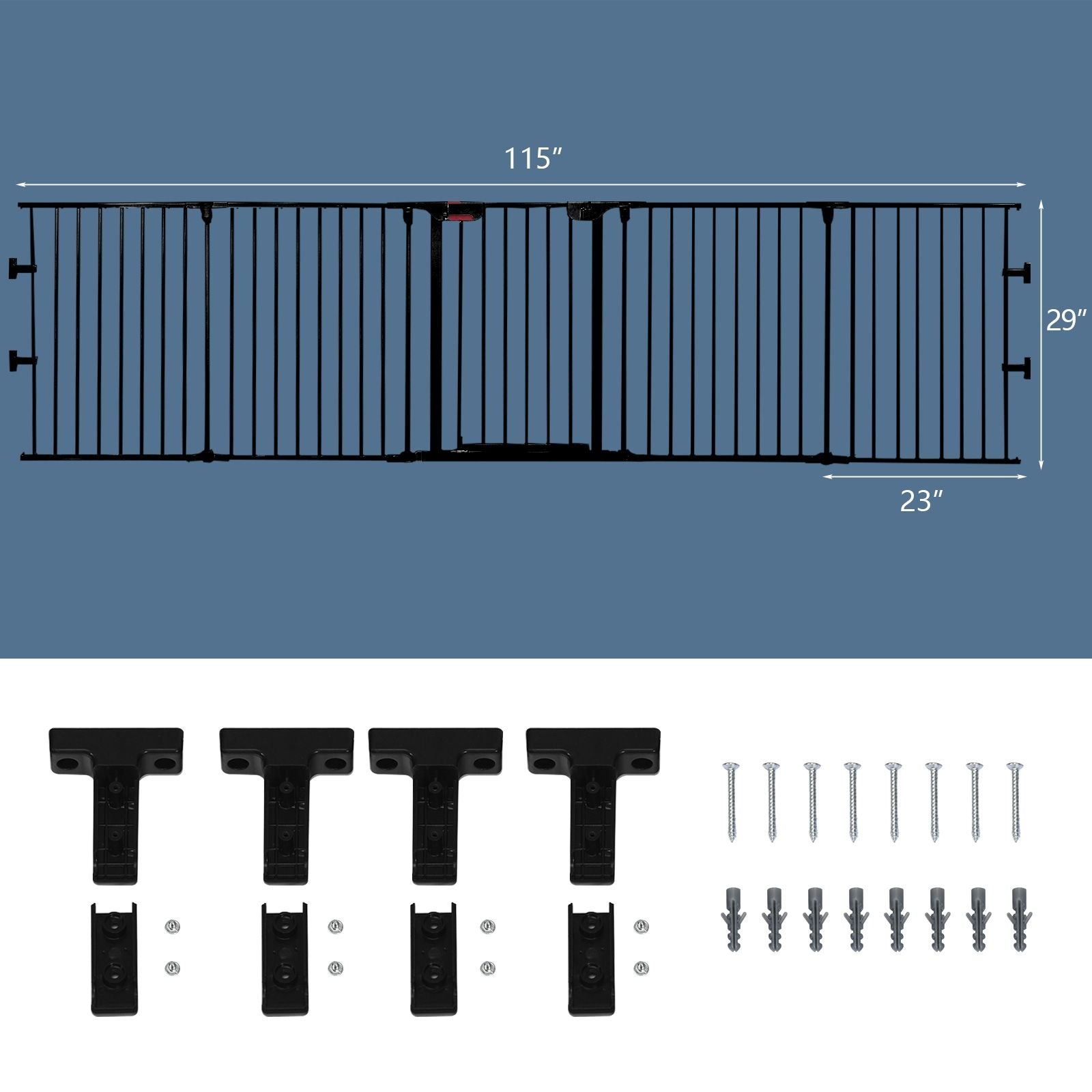 Versatile 5-Panel Safety Gate: Play Yard, Fireplace Fence & Baby Barrier