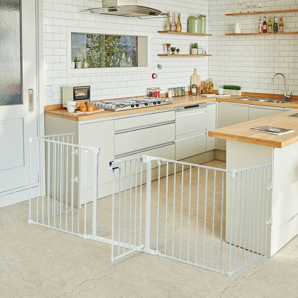 Versatile 5-Panel Safety Gate: Play Yard, Fireplace Fence & Baby Barrier