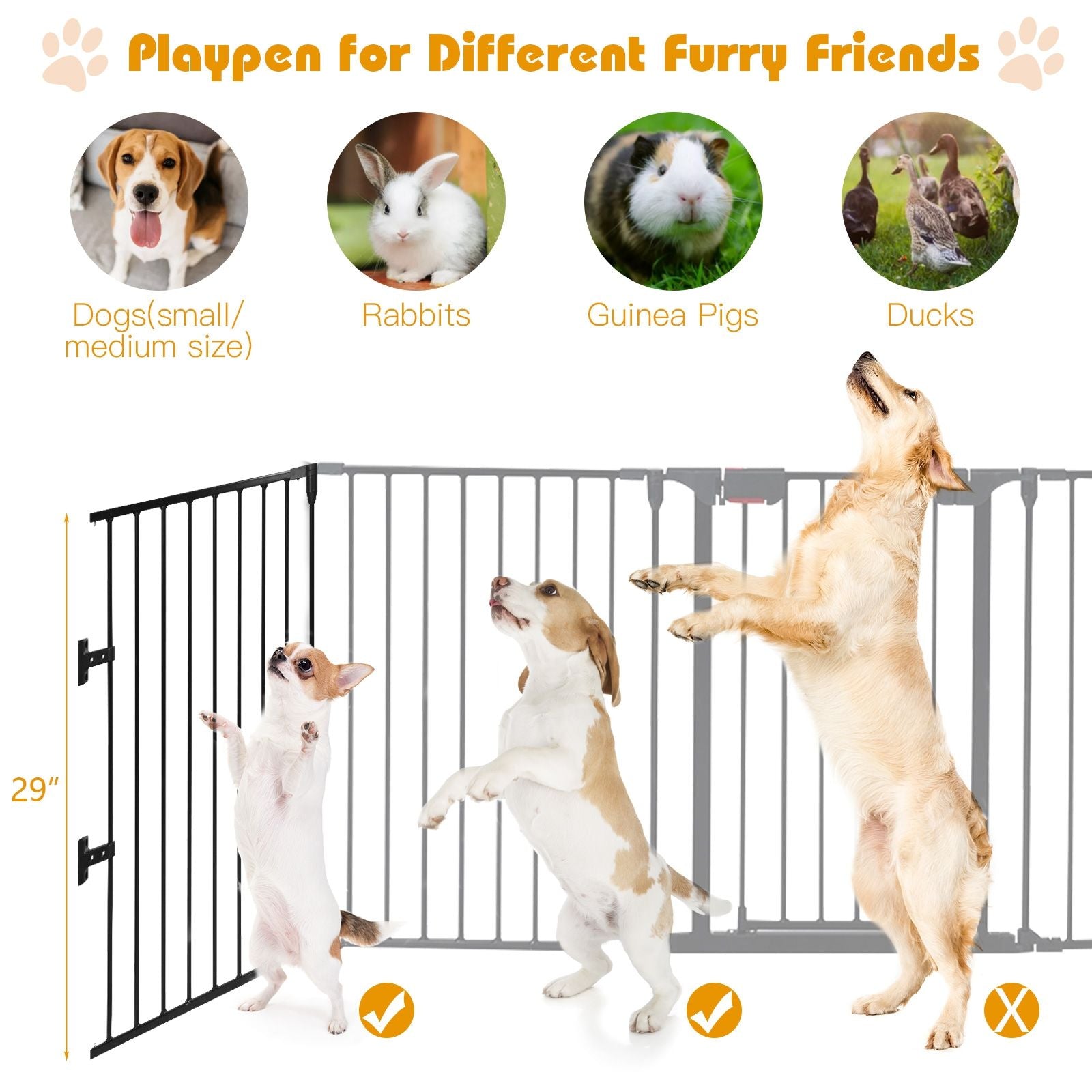 Versatile 5-Panel Safety Gate: Play Yard, Fireplace Fence & Baby Barrier