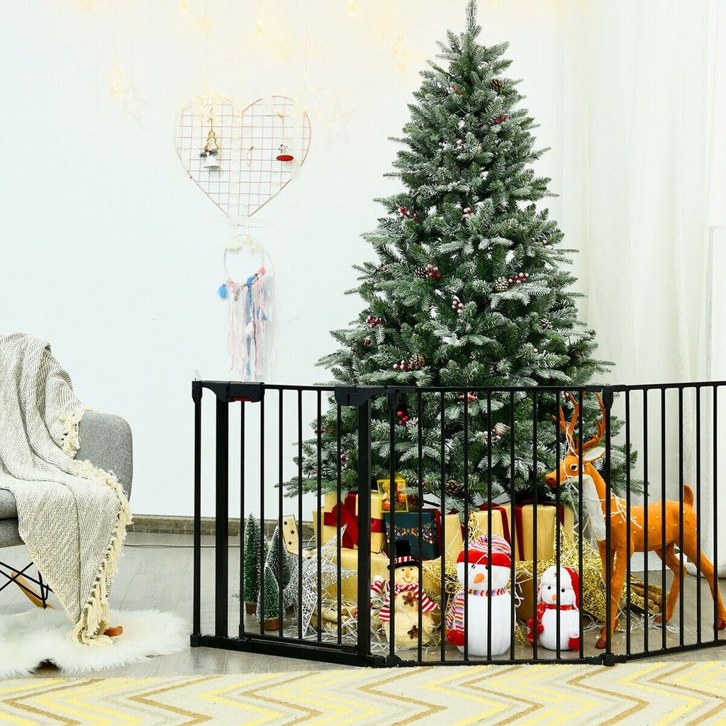 Versatile 5-Panel Safety Gate: Play Yard, Fireplace Fence & Baby Barrier
