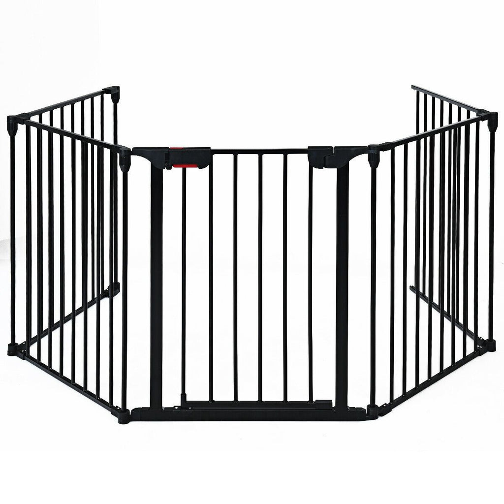 Versatile 5-Panel Safety Gate: Play Yard, Fireplace Fence & Baby Barrier