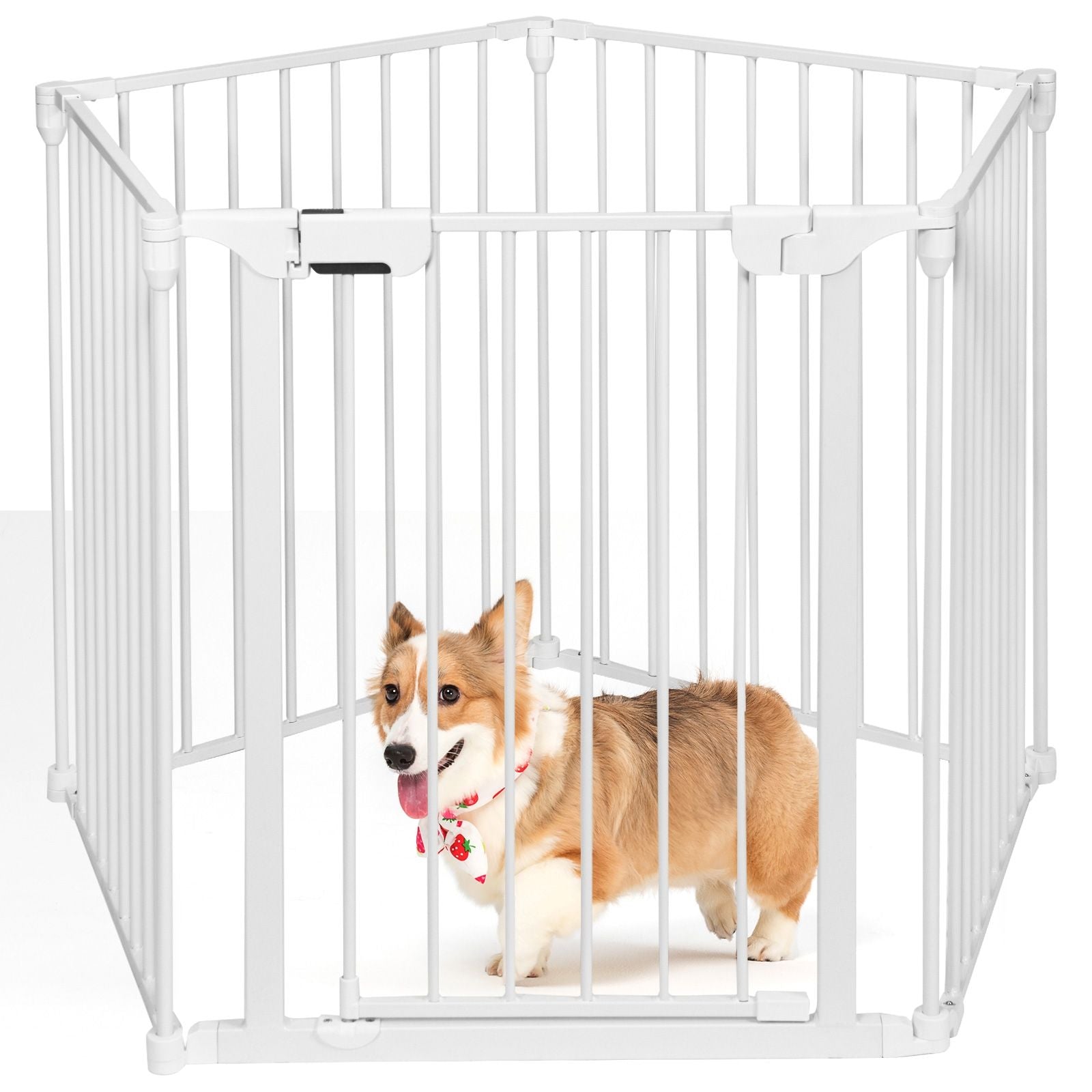 Versatile 5-Panel Safety Gate: Play Yard, Fireplace Fence & Baby Barrier