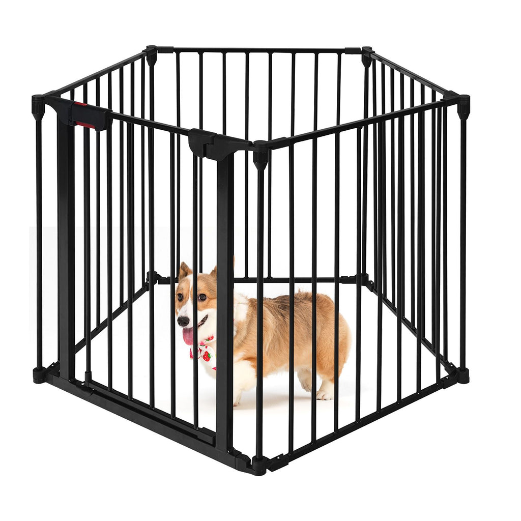Versatile 5-Panel Safety Gate: Play Yard, Fireplace Fence & Baby Barrier