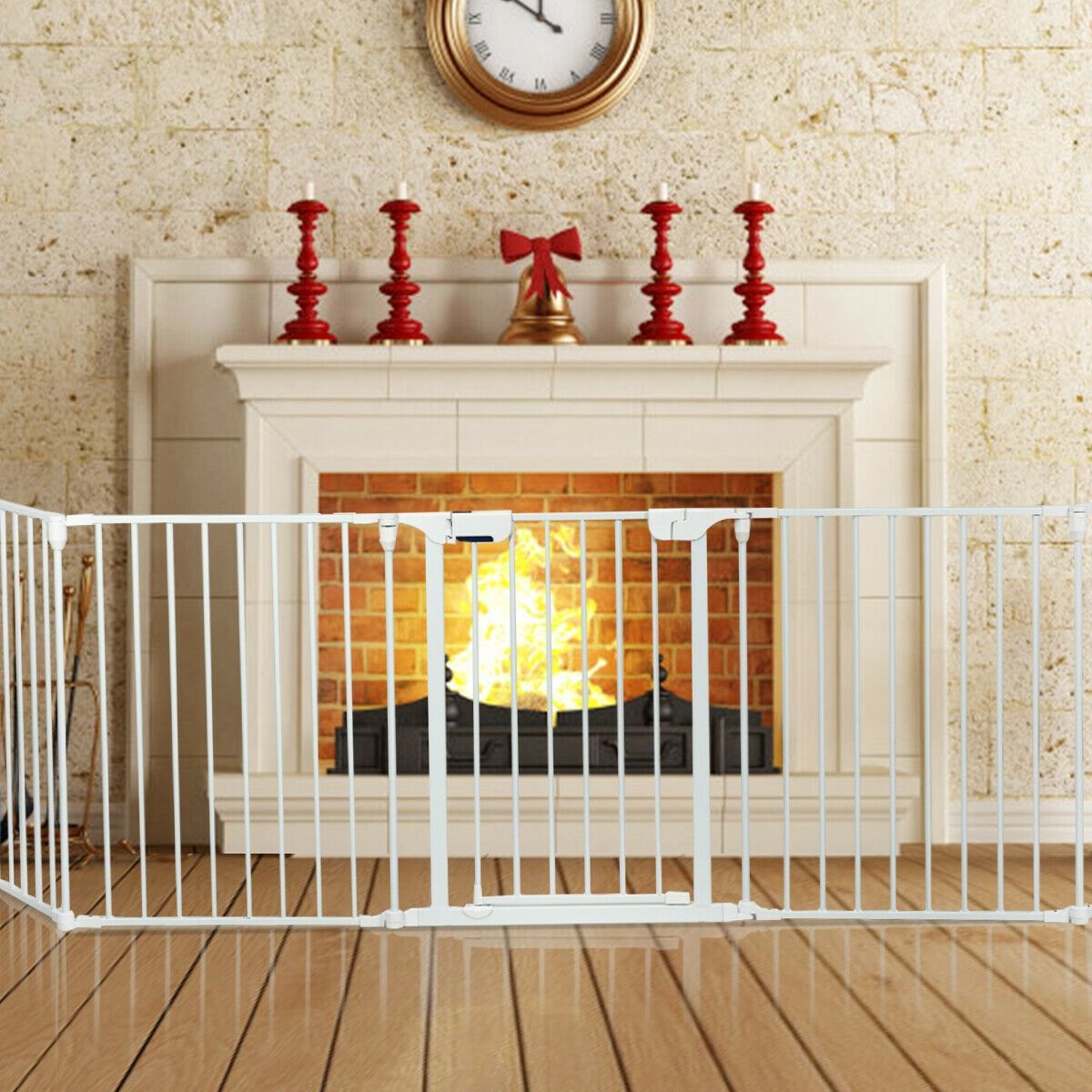 Versatile 5-Panel Safety Gate: Play Yard, Fireplace Fence & Baby Barrier