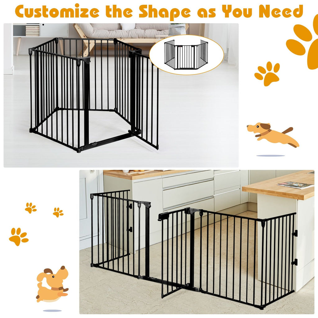 Versatile 5-Panel Safety Gate: Play Yard, Fireplace Fence & Baby Barrier
