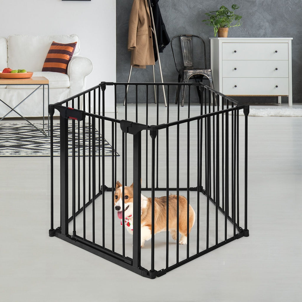 Versatile 5-Panel Safety Gate: Play Yard, Fireplace Fence & Baby Barrier