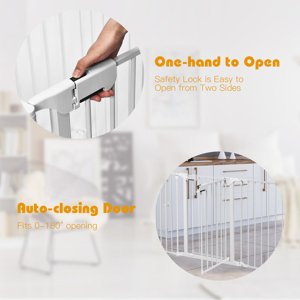 Versatile 5-Panel Safety Gate: Play Yard, Fireplace Fence & Baby Barrier