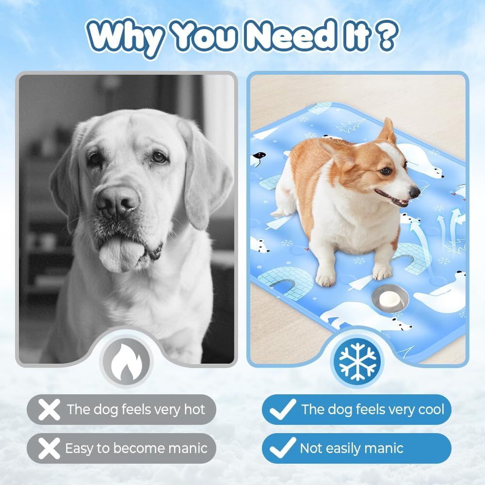 Dog and Cat Cooling Mat – Lightweight, Foldable, Washable