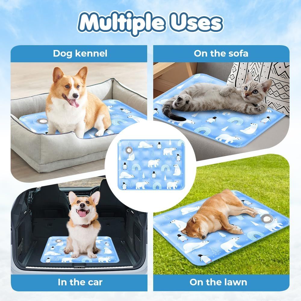 Dog and Cat Cooling Mat – Lightweight, Foldable, Washable