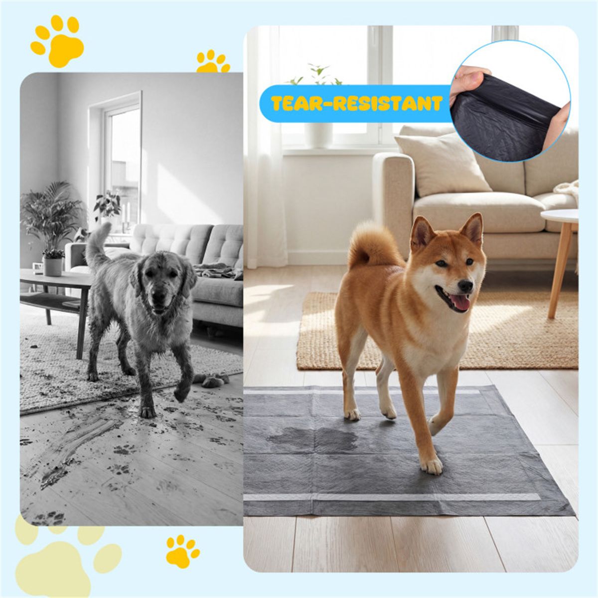 150 Pack Activated Carbon Dog Pee Pads 35.5"x24", Extra Large 6-Layer Odor Control Pet Training Pads