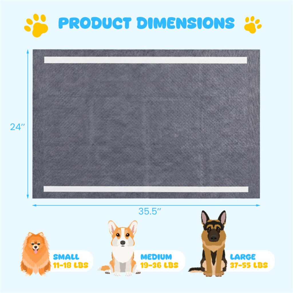 150 Pack Activated Carbon Dog Pee Pads 35.5"x24", Extra Large 6-Layer Odor Control Pet Training Pads