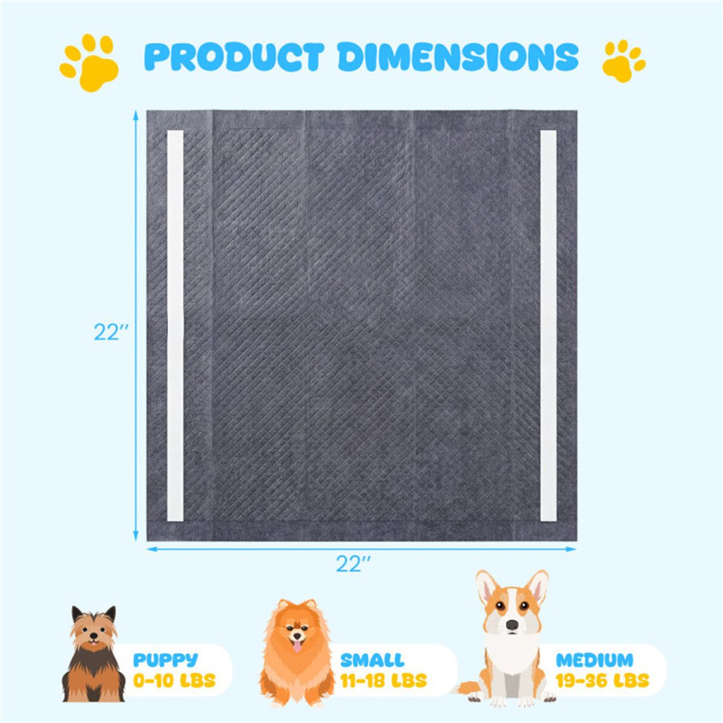 150 Pack Charcoal Dog Pee Pads 24"x24", 6-Layer Ultra Absorbent Pet Training Pads with Odor Control