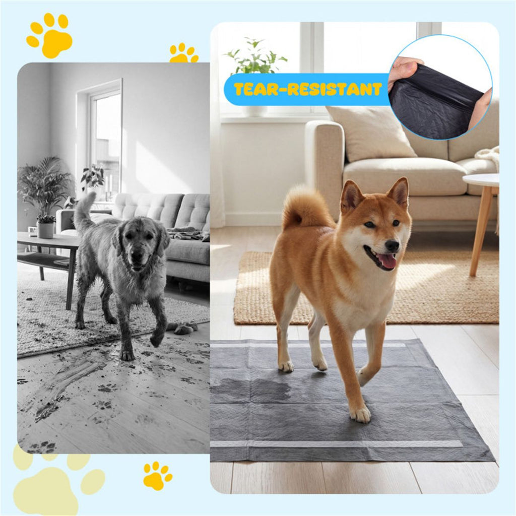 150 Pack Charcoal Dog Pee Pads 24"x24", 6-Layer Ultra Absorbent Pet Training Pads with Odor Control