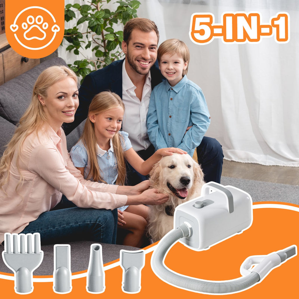 Powerful 1550W Pet Blow Dryer with Adjustable Speed & Temperature