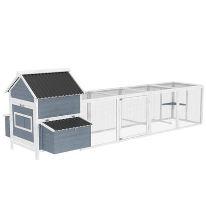 Spacious furniture-style Chicken Coop with Nesting Boxes and Run
