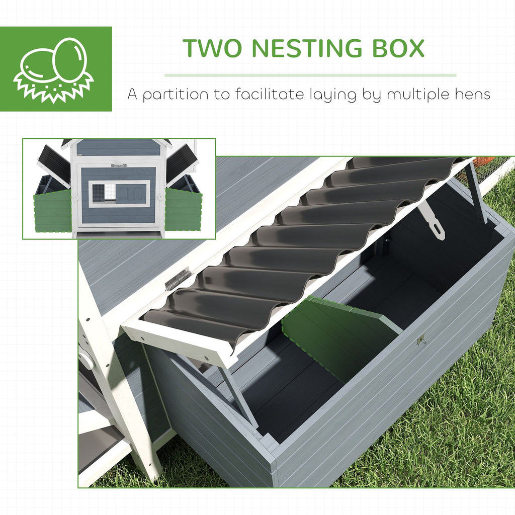 Spacious furniture-style Chicken Coop with Nesting Boxes and Run