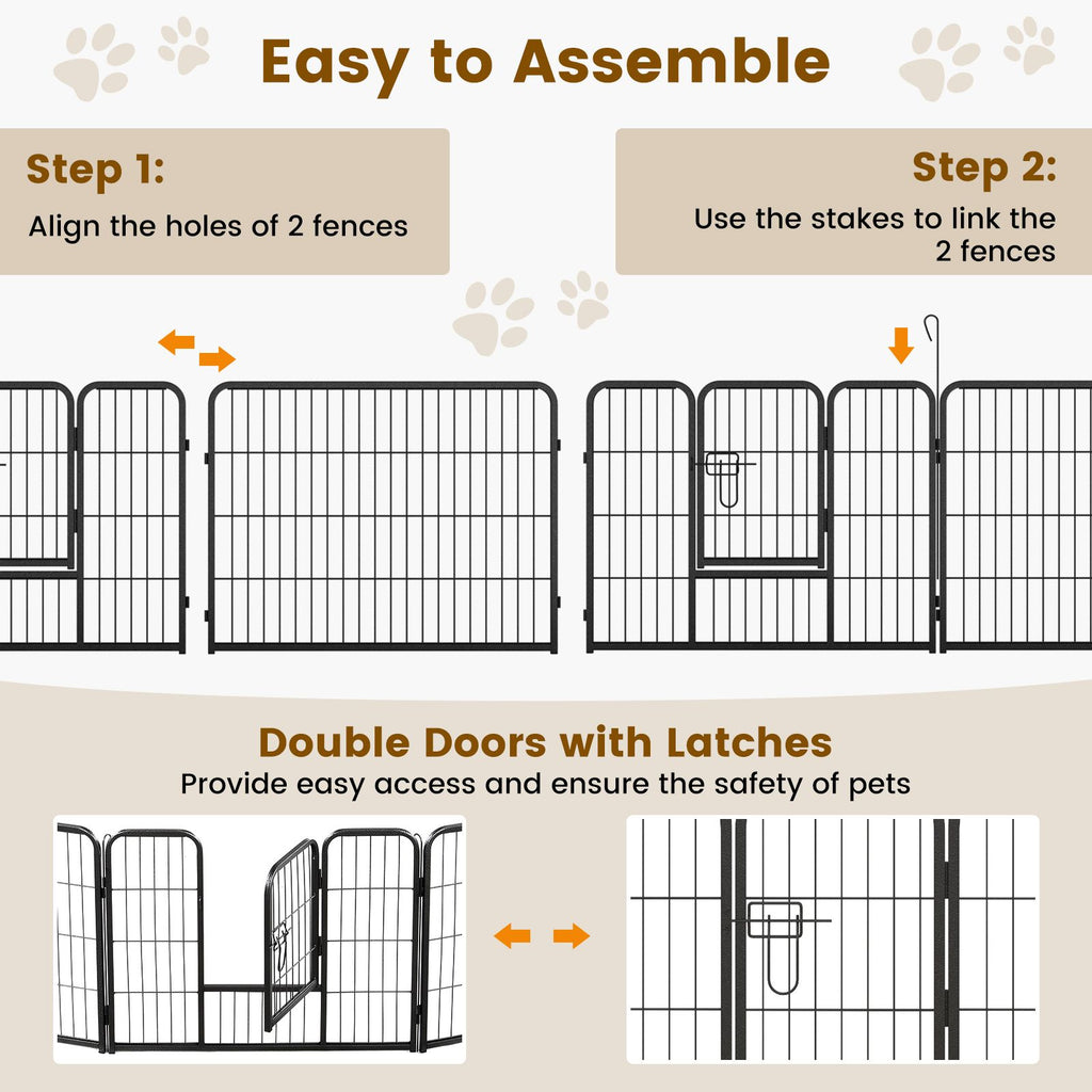 Secure and Versatile 16-Panel Dog Playpen with Lock