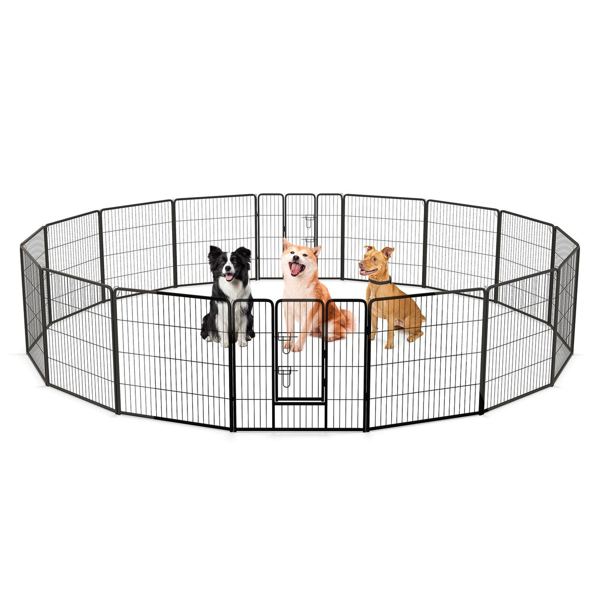 Secure and Versatile 16-Panel Dog Playpen with Lock