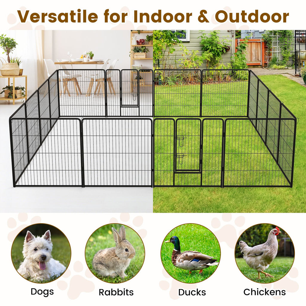 Secure and Versatile 16-Panel Dog Playpen with Lock