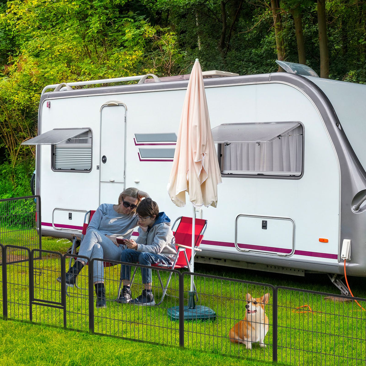 Secure and Versatile 16-Panel Dog Playpen with Lock