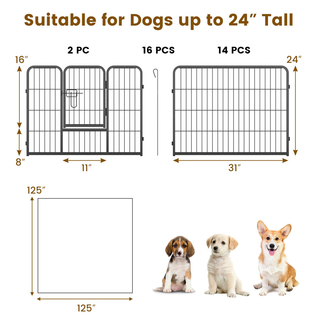 Secure and Versatile 16-Panel Dog Playpen with Lock