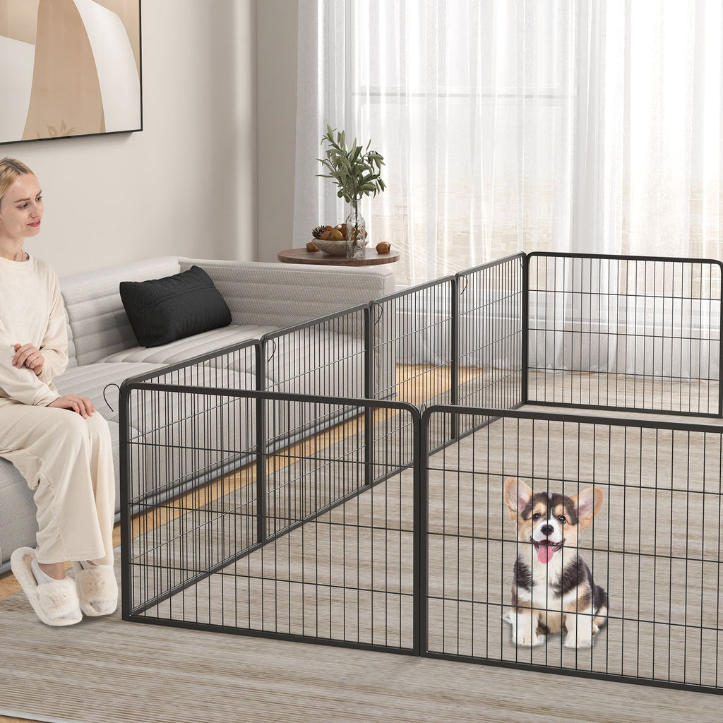 Secure and Versatile 16-Panel Dog Playpen with Lock