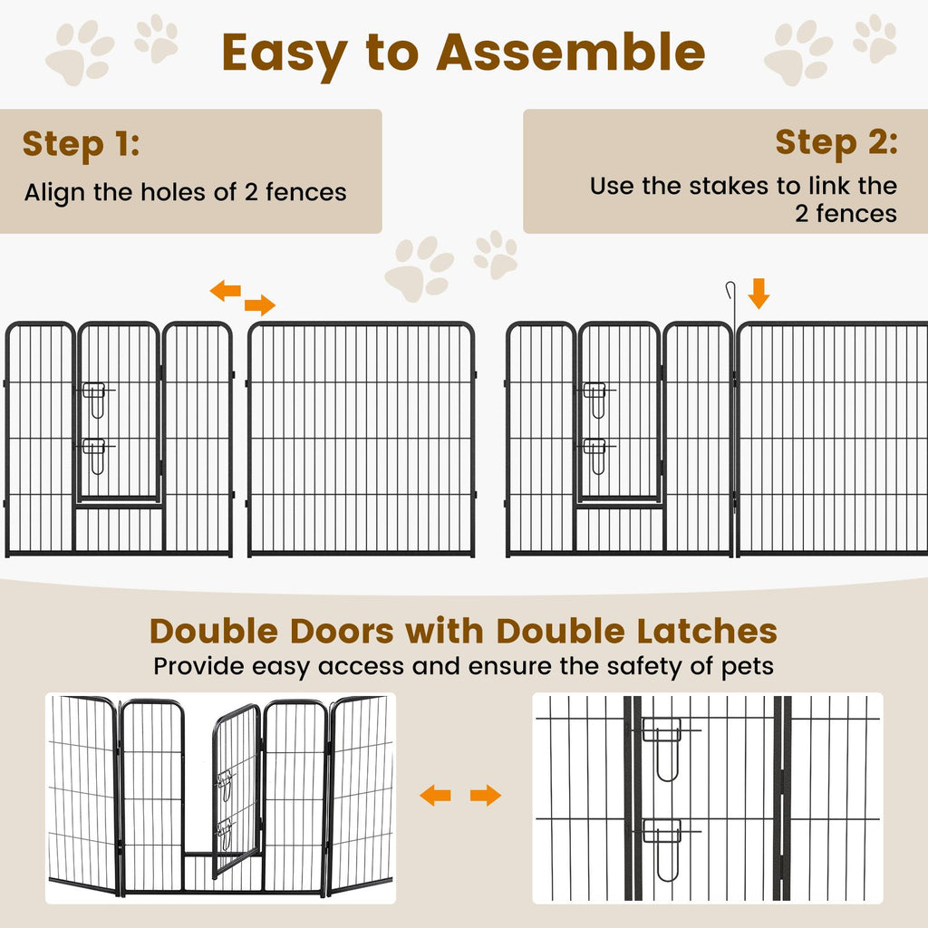 Secure and Versatile 16-Panel Dog Playpen with Lock