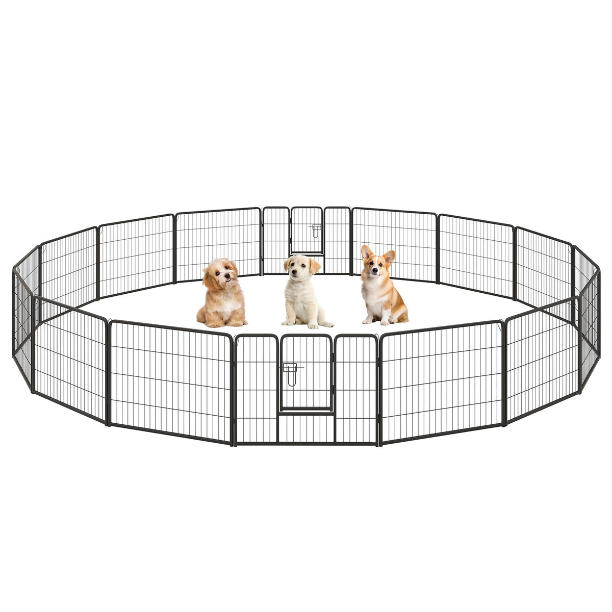Secure and Versatile 16-Panel Dog Playpen with Lock