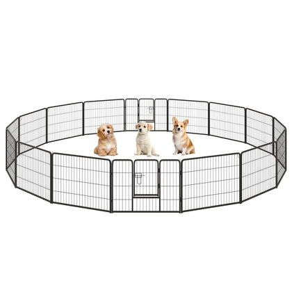 Secure and Versatile 16-Panel Dog Playpen with Lock