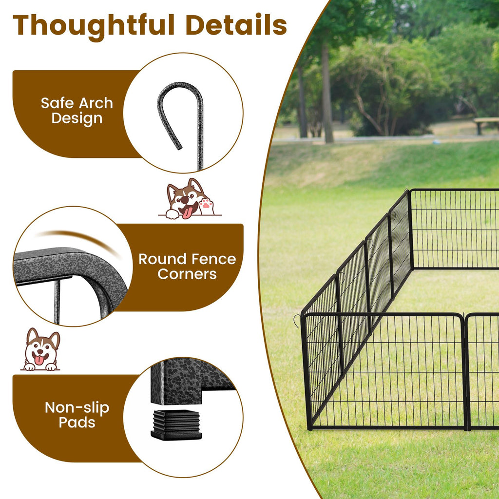 Secure and Versatile 16-Panel Dog Playpen with Lock