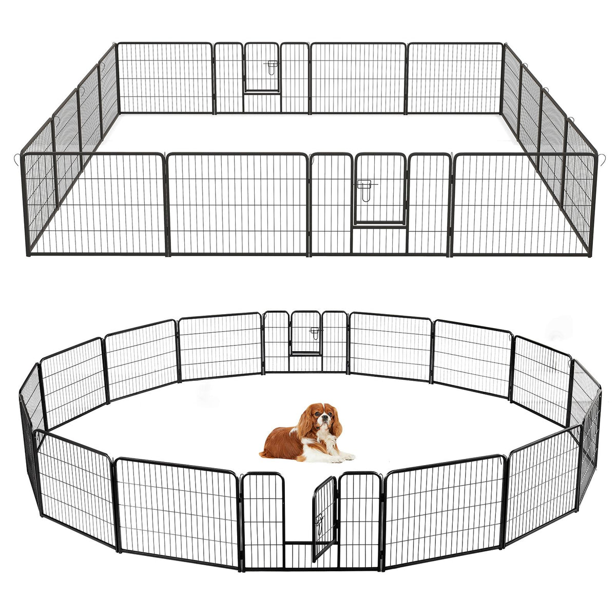 Secure and Versatile 16-Panel Dog Playpen with Lock
