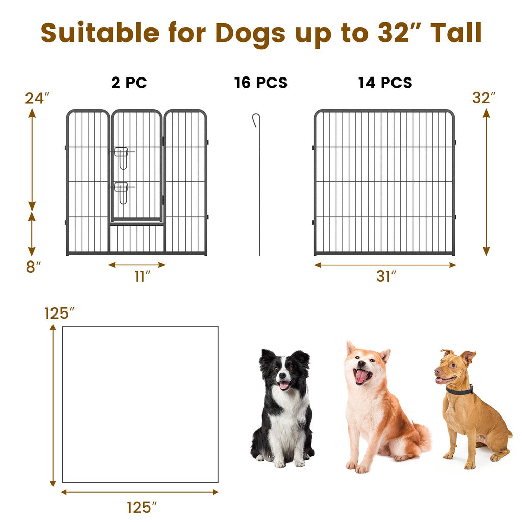 Secure and Versatile 16-Panel Dog Playpen with Lock