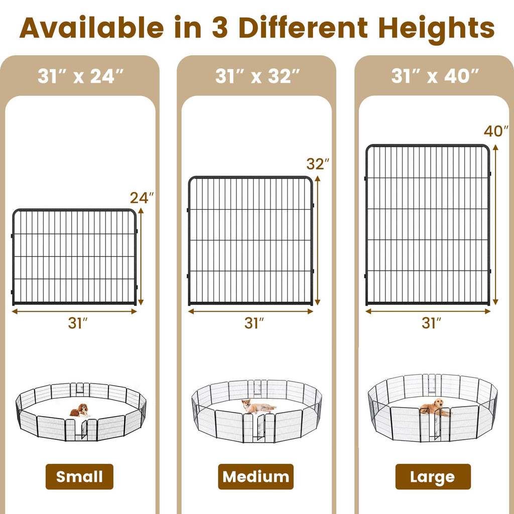 Secure and Versatile 16-Panel Dog Playpen with Lock