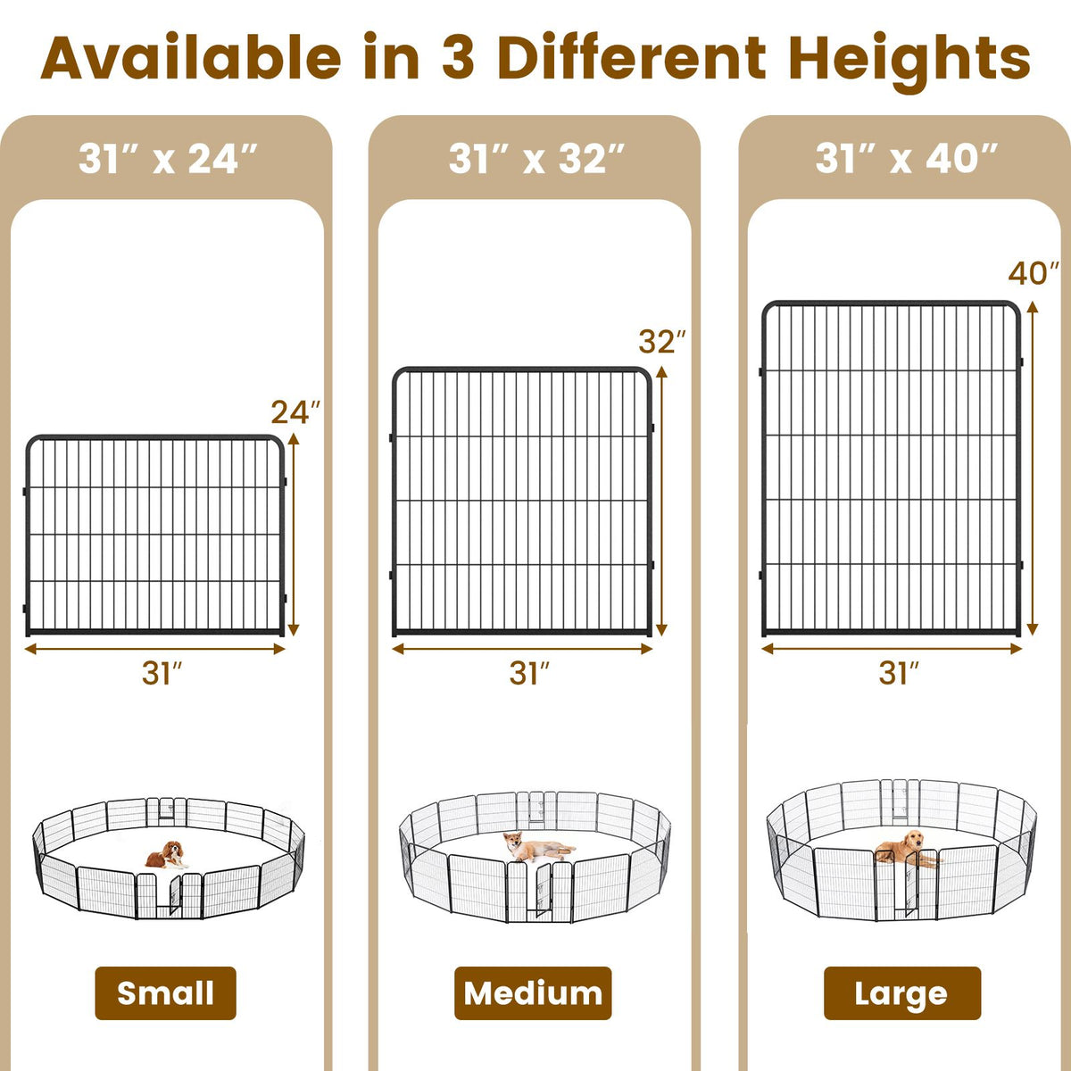 Secure and Versatile 16-Panel Dog Playpen with Lock