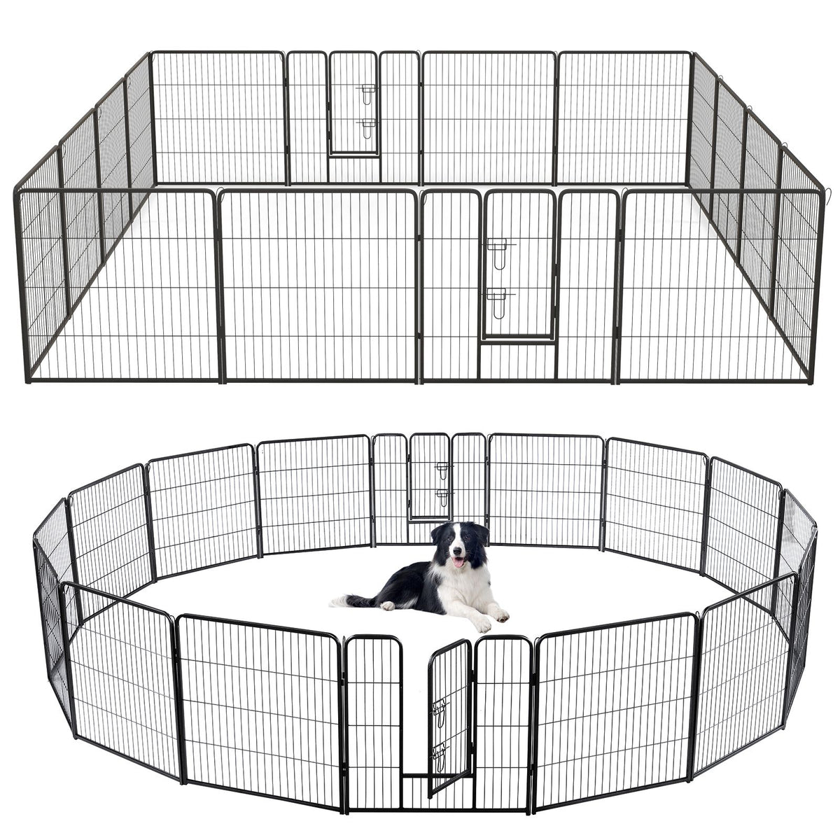 Secure and Versatile 16-Panel Dog Playpen with Lock