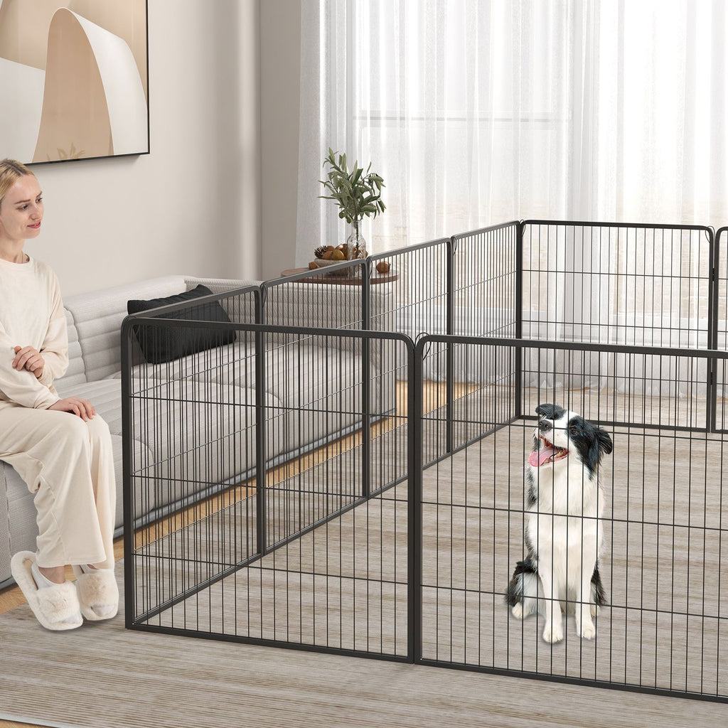 Secure and Versatile 16-Panel Dog Playpen with Lock