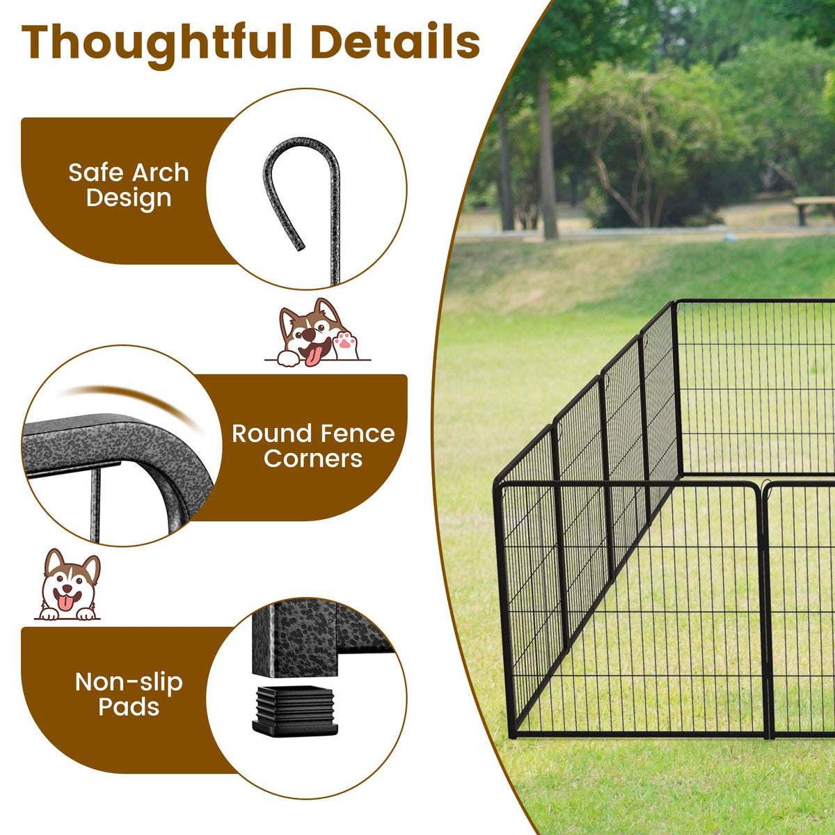 Secure and Versatile 16-Panel Dog Playpen with Lock