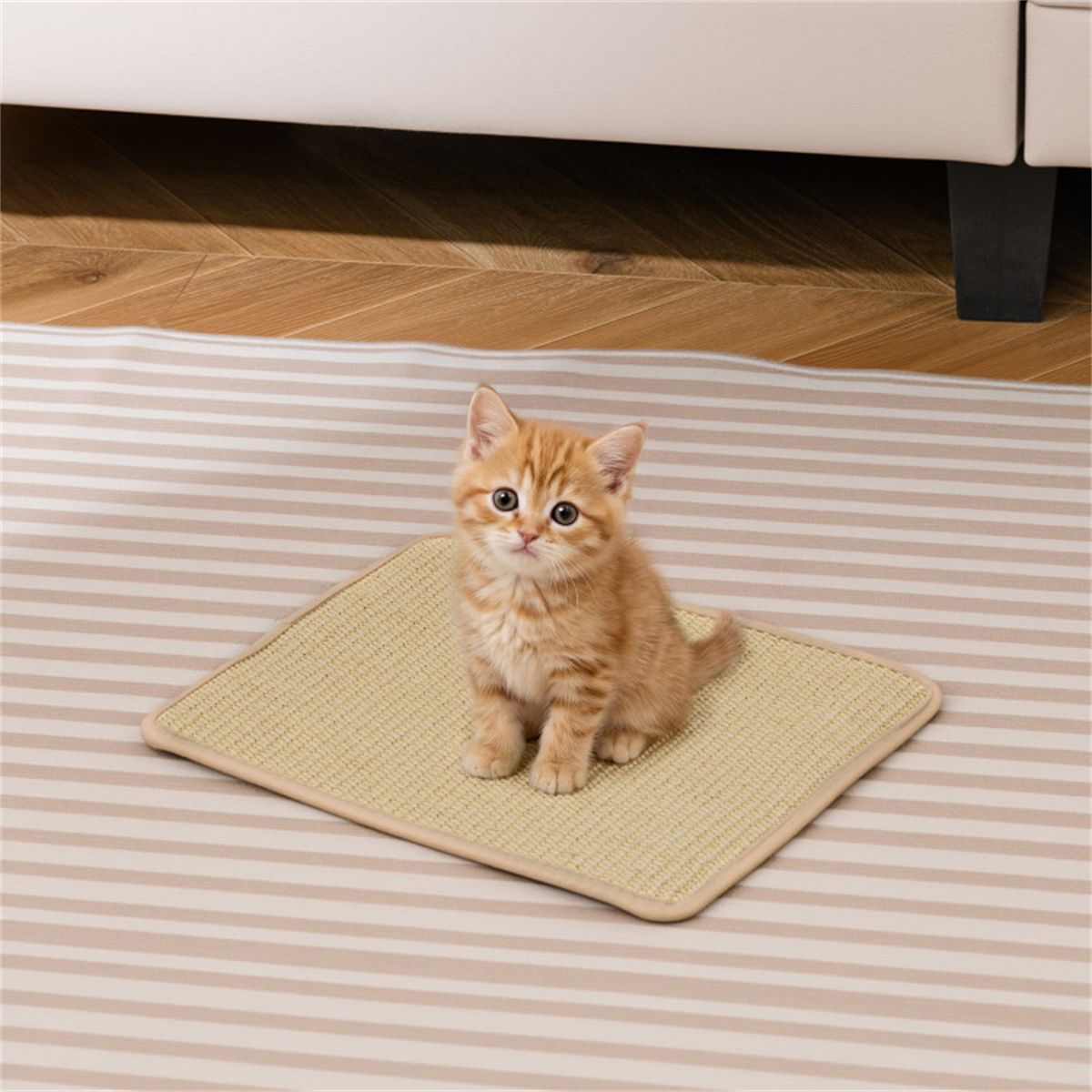 16 x 12 Inch Natural 6-Piece Cat Scratching Mats, Sisal Material Anti-Slip Latex Backing Furniture Protector