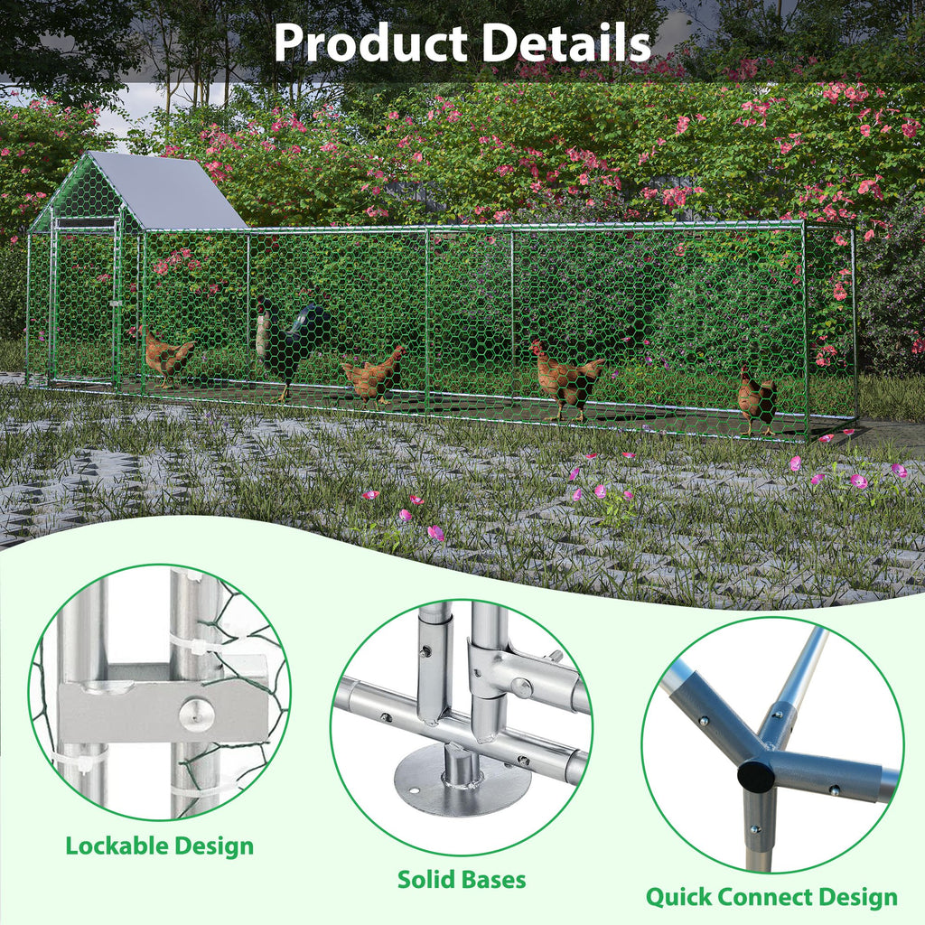 Large structured Chicken Coop Run with everyday structured Frame and PE Cover