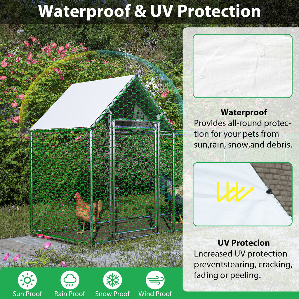 Large structured Chicken Coop Run with everyday structured Frame and PE Cover